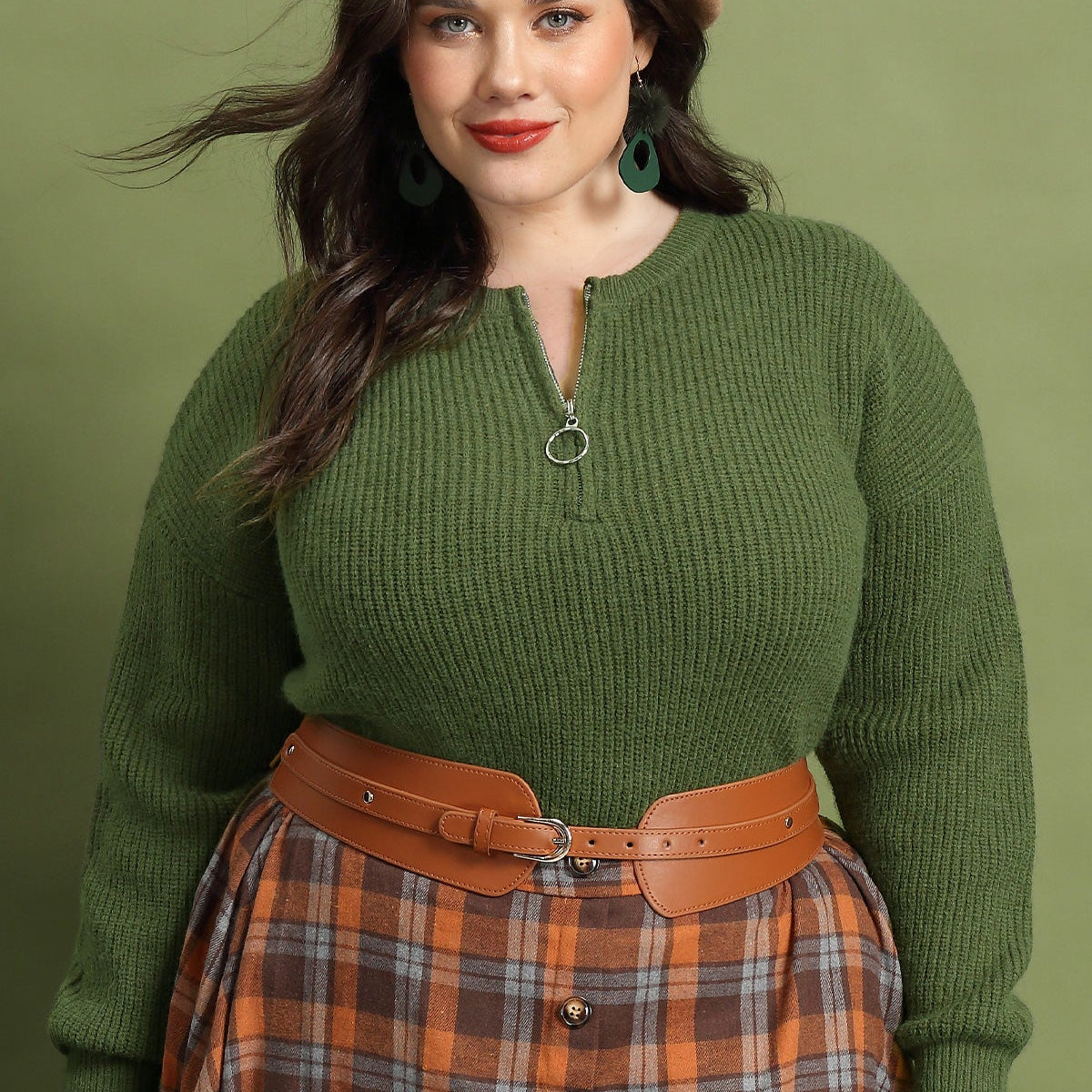 Pull Ritera en laine et cachemire uni avec fermeture éclair quart de tour