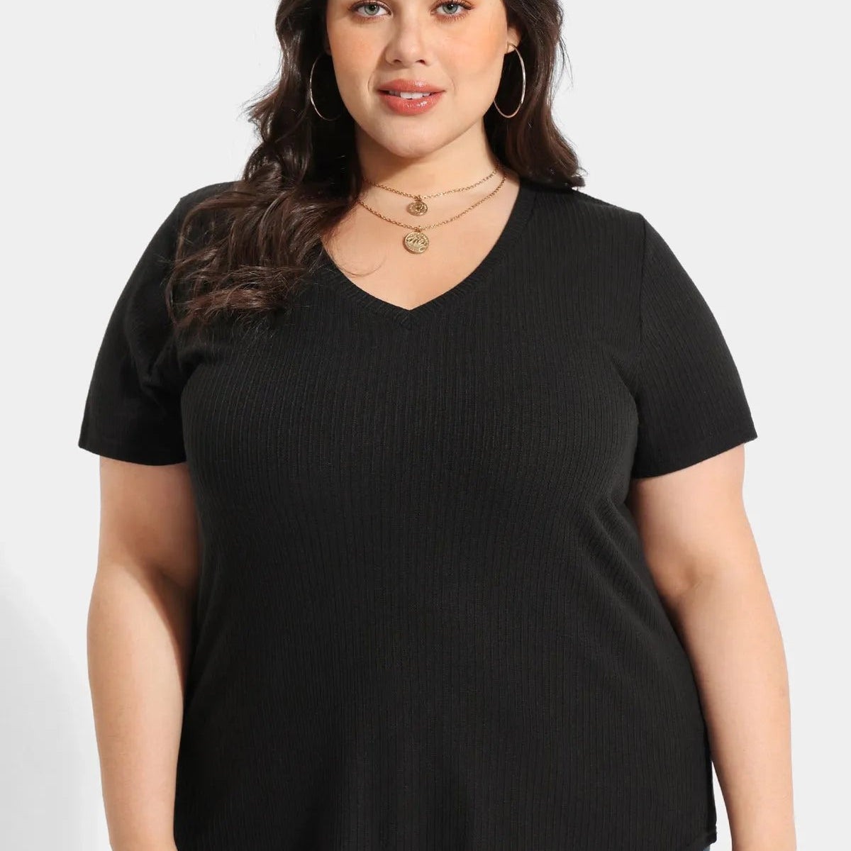 Superweiches Essential Basic T-Shirt mit V-Ausschnitt