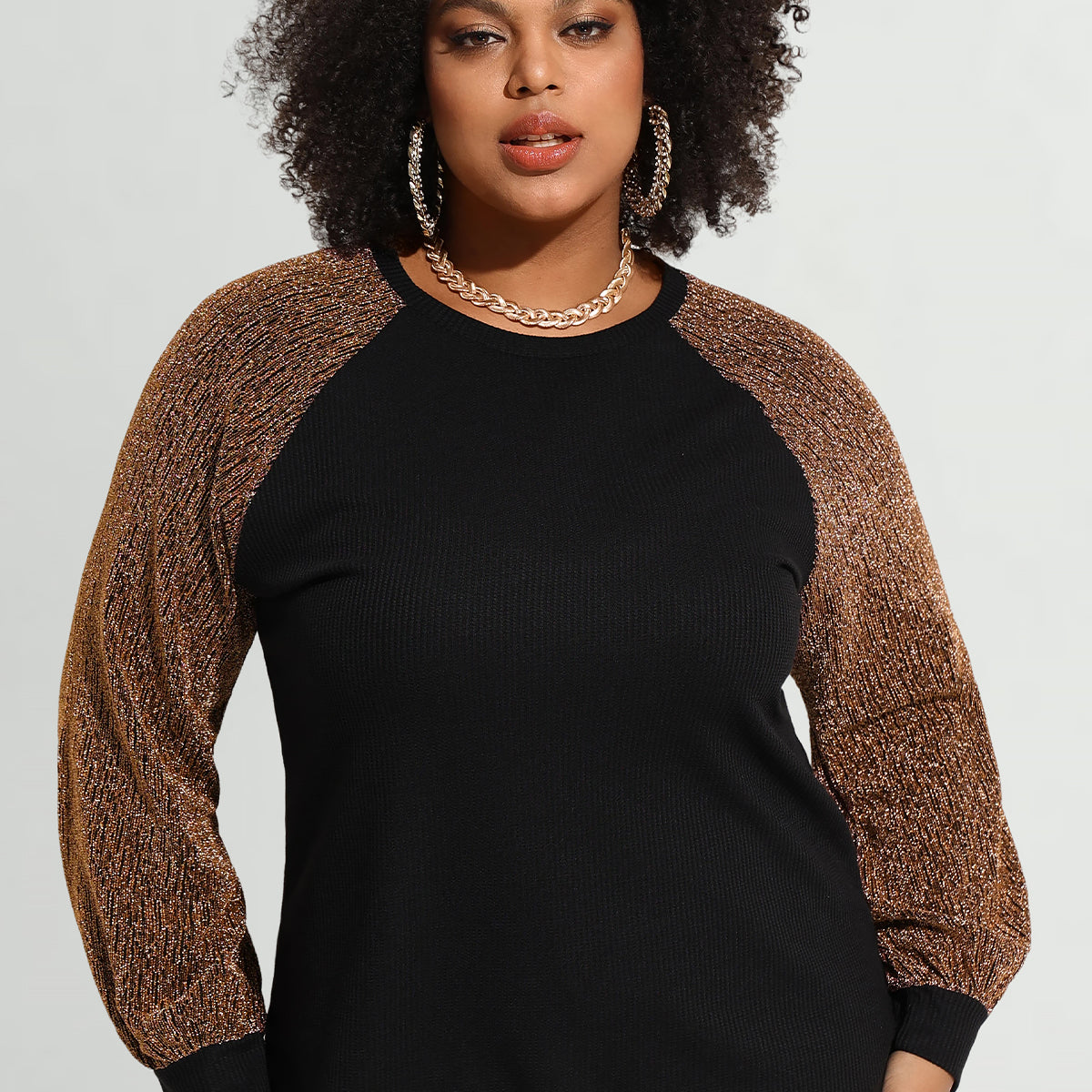 Chemise à manches longues raglan à paillettes