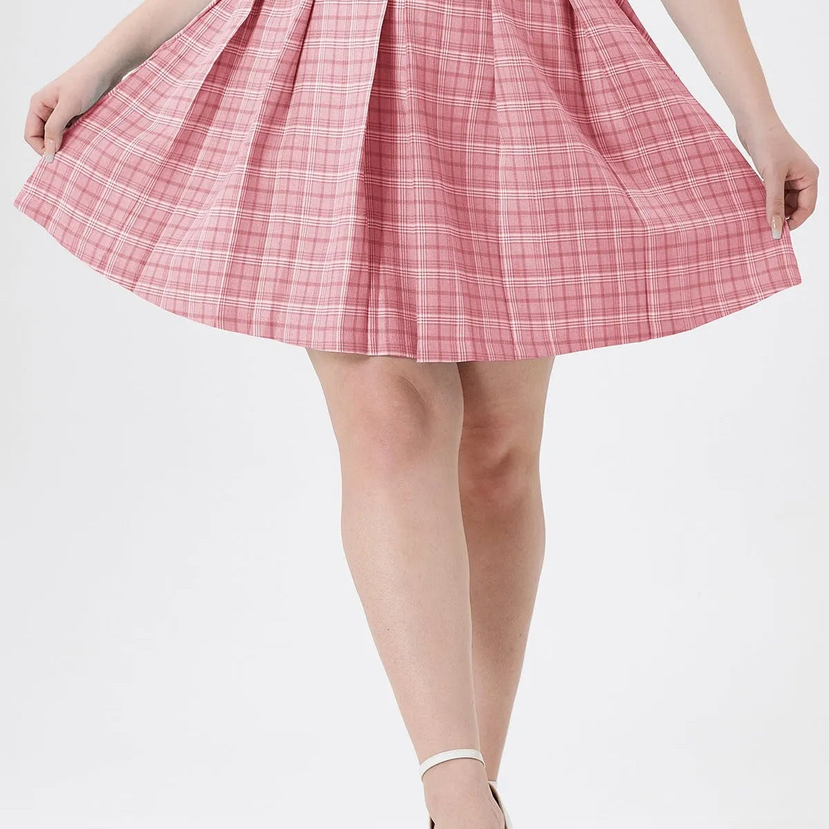 Plissee-Rock mit Farbblock, seitlichem Reißverschluss und elastischer Taille