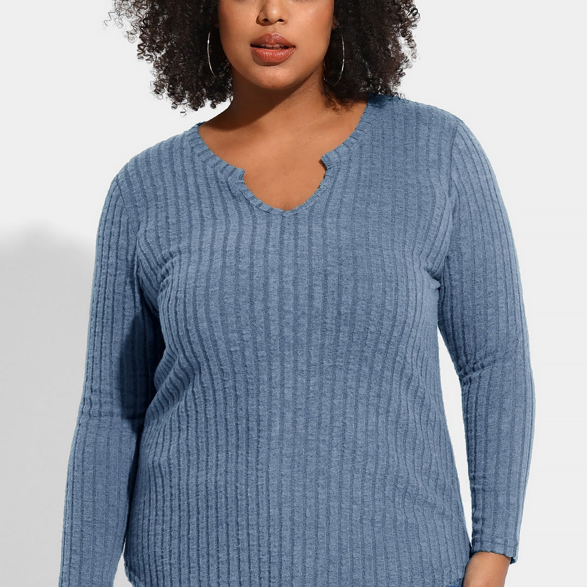 Ritera Strukturiertes Samthemd mit gekerbtem Ausschnitt und langen Ärmeln