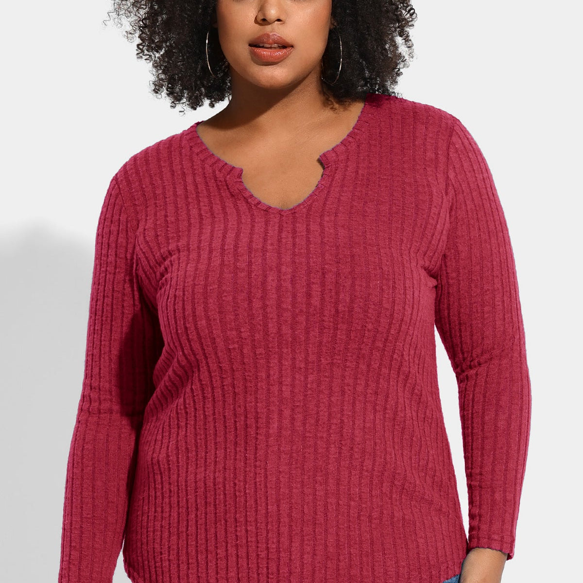 Ritera Strukturiertes Samthemd mit gekerbtem Ausschnitt und langen Ärmeln