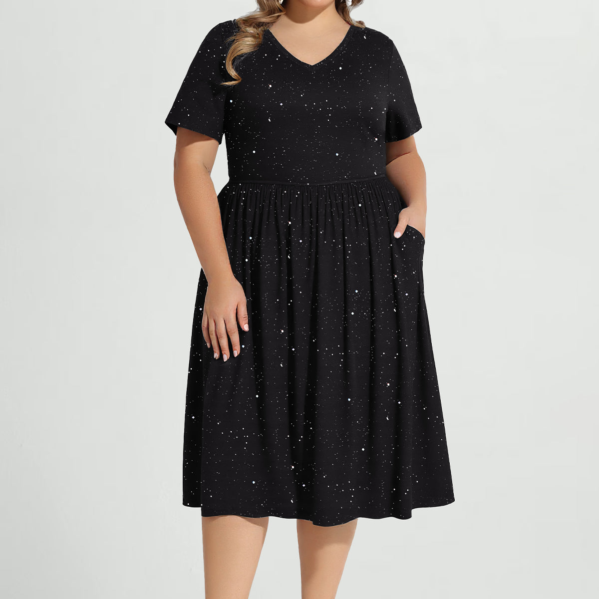 Ritera – A-Linien-Midikleid mit Blumenmuster, Taschen und elastischer Taille