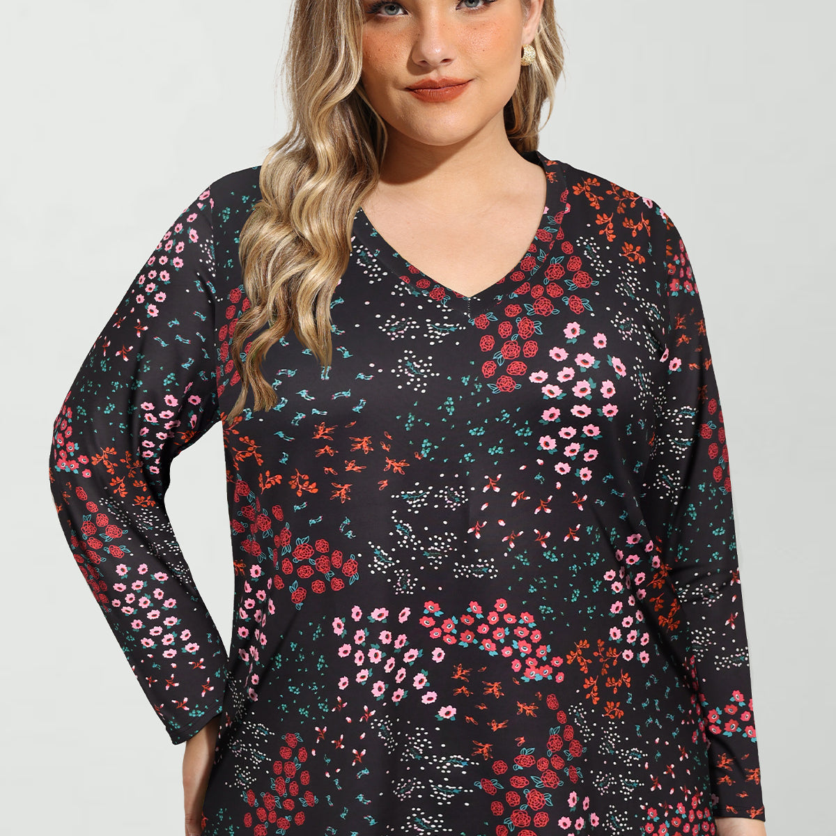 Ritera Floral Print Soft Flowy Long Sleeve T-Shirt