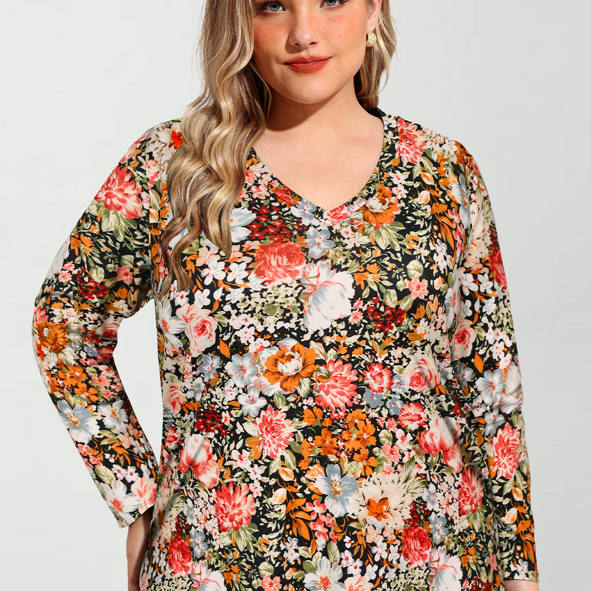 Ritera Floral Print Soft Flowy Long Sleeve T-Shirt