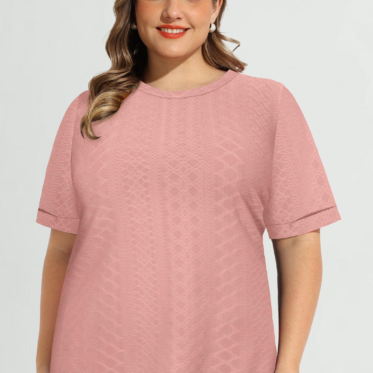 Ritera – Kurzärmliges T-Shirt mit Lochmuster und ausgehöhlter Textur