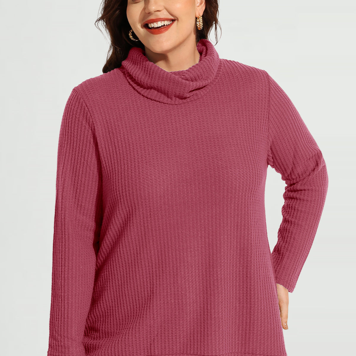 Tunique à col bénitier et ourlet fendu, chemise à manches longues