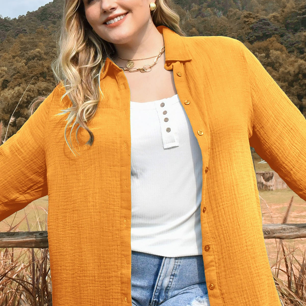 Chemises à manches longues boutonnées unies