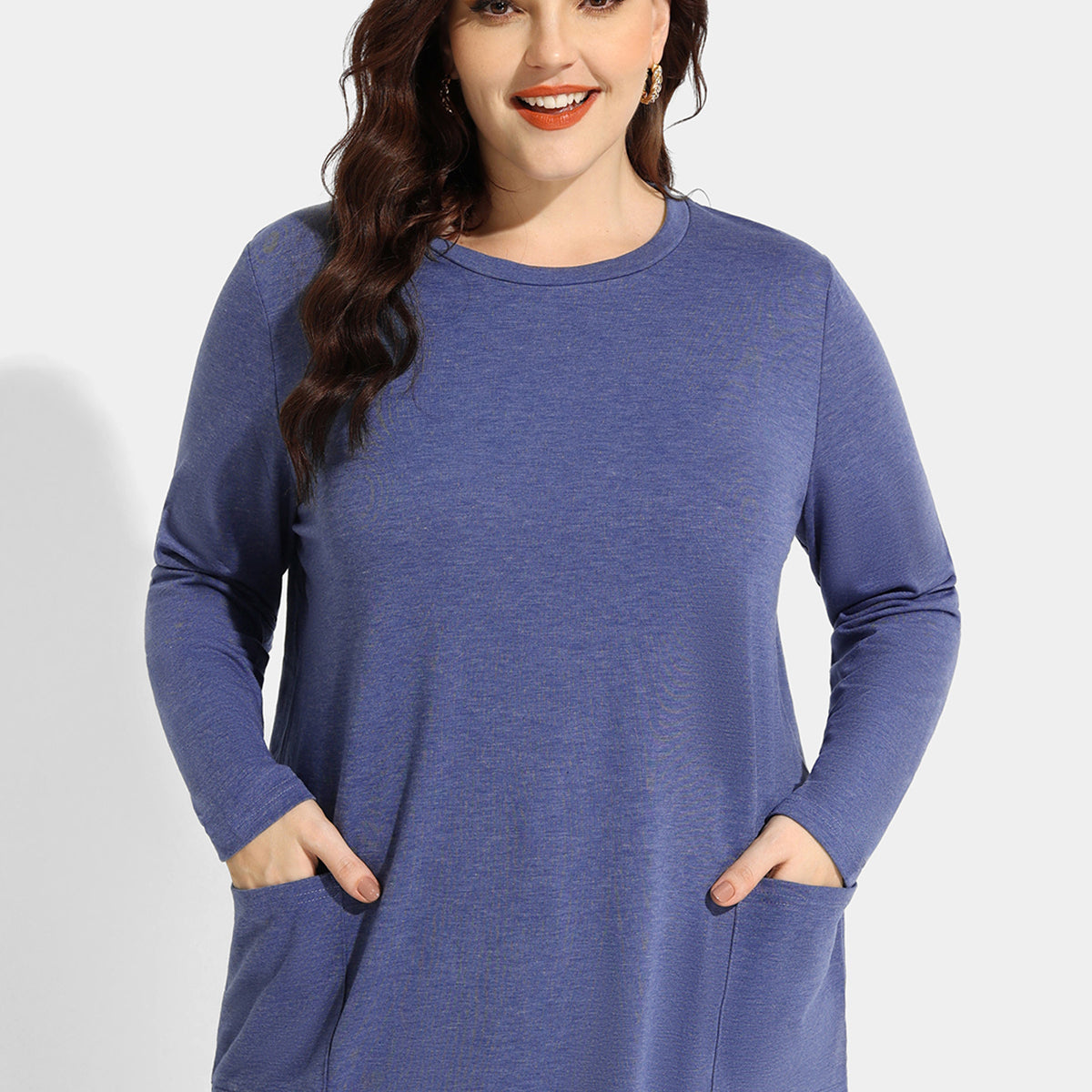 RITERA Plus Size Women's Long Sleeve Top - Lace Detail Crewneck Tunic Blouse, Sizes XL-5XL