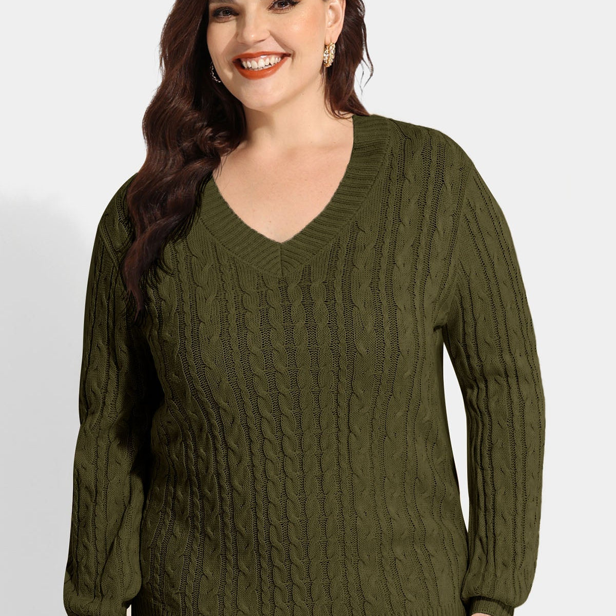 Langärmliger Wollpullover mit einfacher Textur