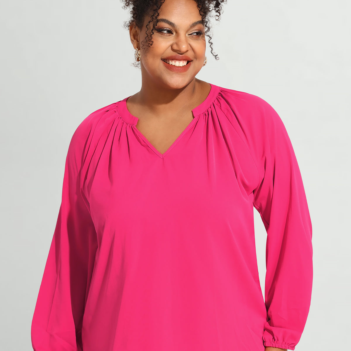 Tunique ultra-douce plissée Lanturn à manches longues