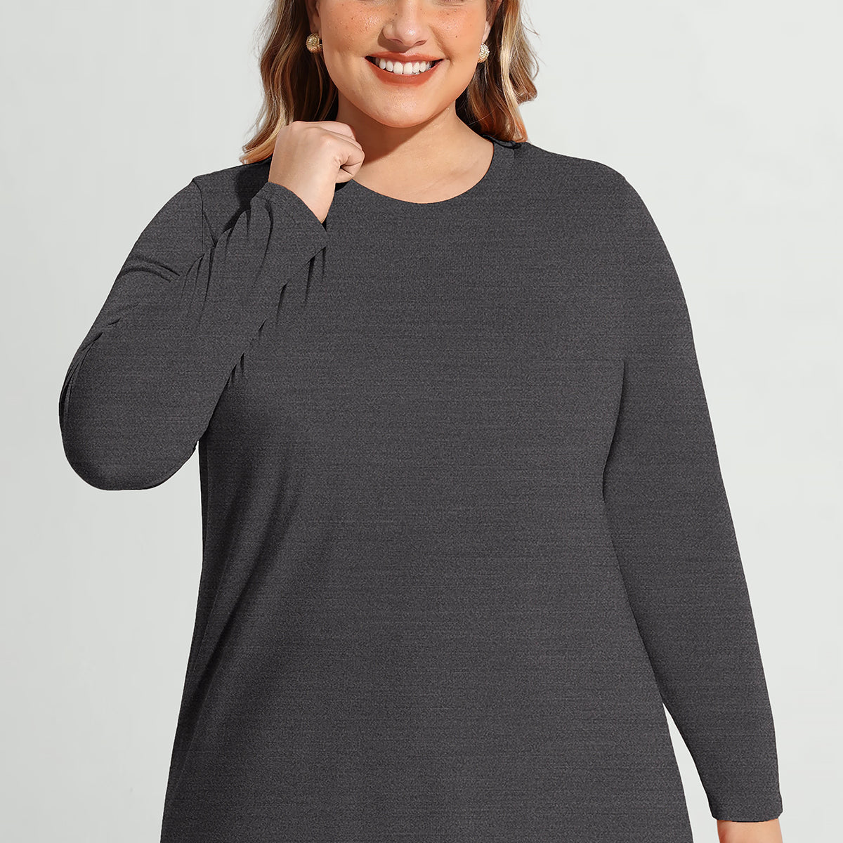 Chemise unie skinny basique à manches longues