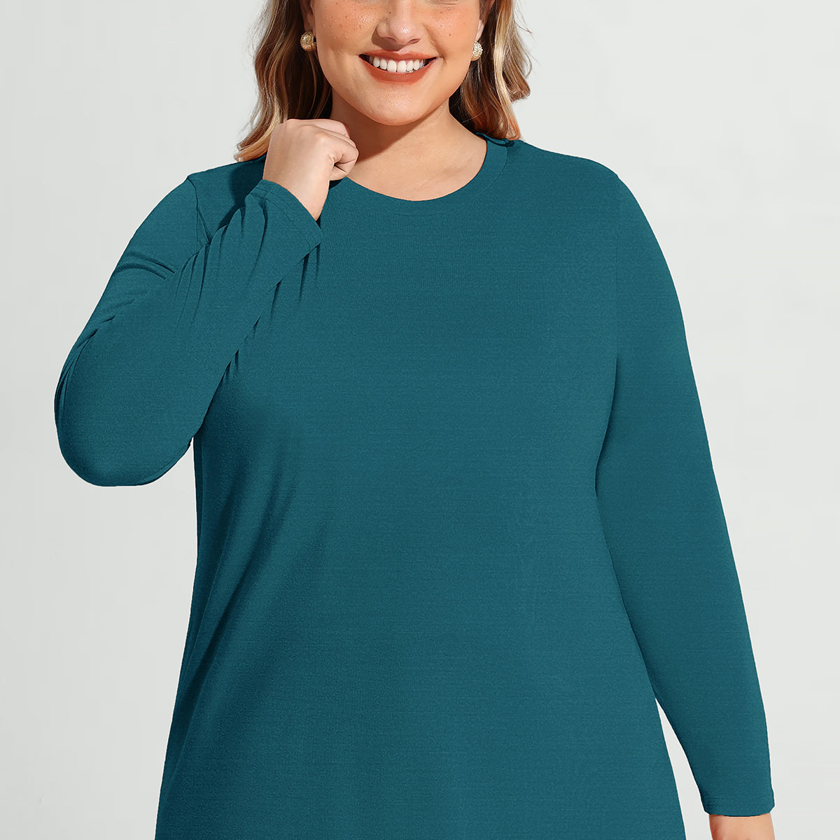 Chemise unie skinny basique à manches longues