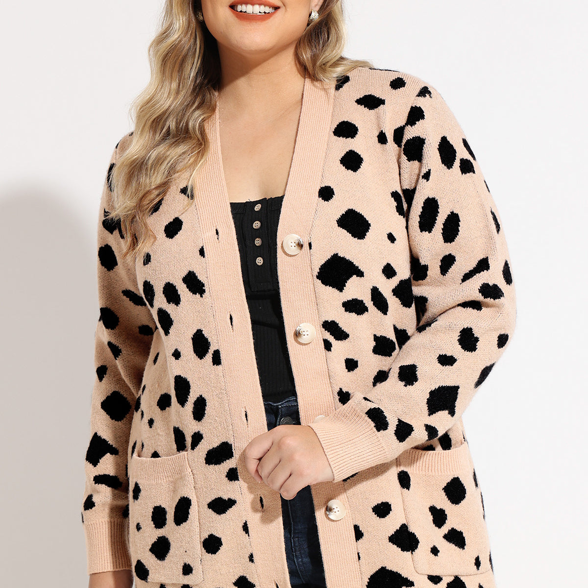 RITERA Plus Size Women's Henley Sweater - Button Up Long Sleeve Cable Knit Tunic Tops XL-5XL