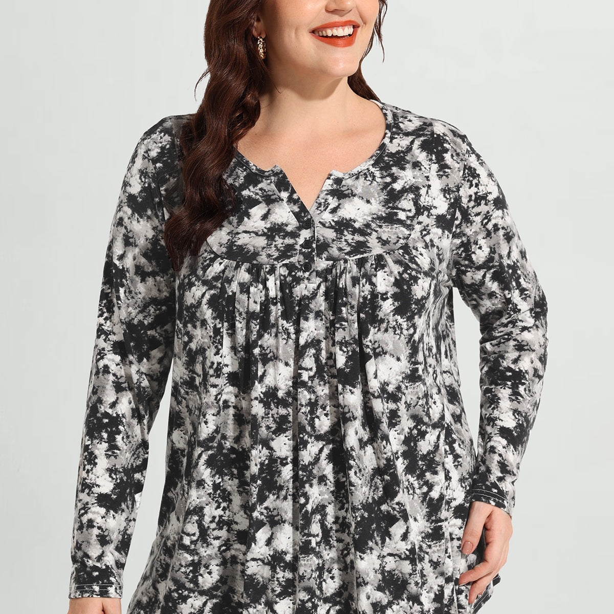 Chemisier boutonné à col cranté et imprimé floral