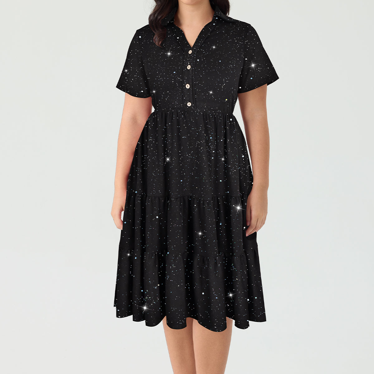 Robe mi-longue boutonnée à col polo et à poches Ritera