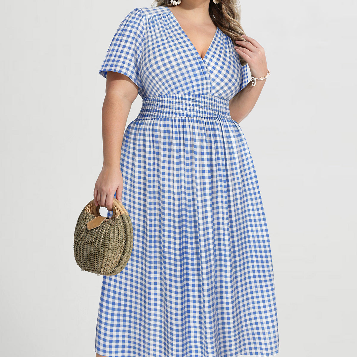 Ritera Pockets Elasticated Waist Pink Floral A-line Maxi Dress