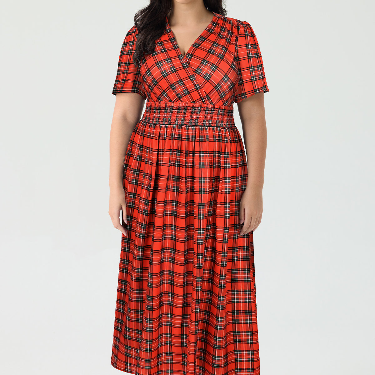 Ritera Pockets Smocked Waist Floral Print A-line Maxi Dress