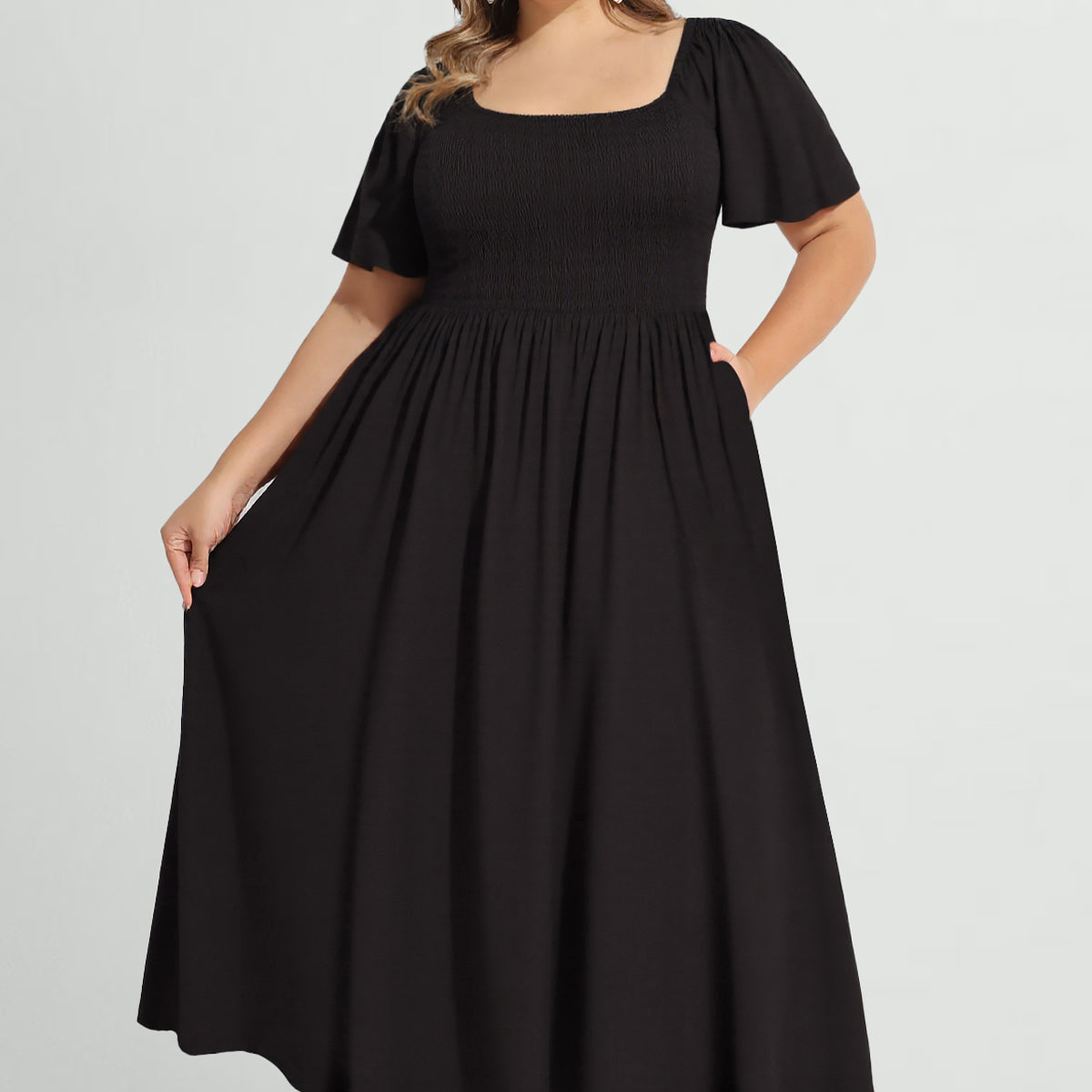 Ritera Pockets Floral Print Beach Summer Vibes Midi Dress