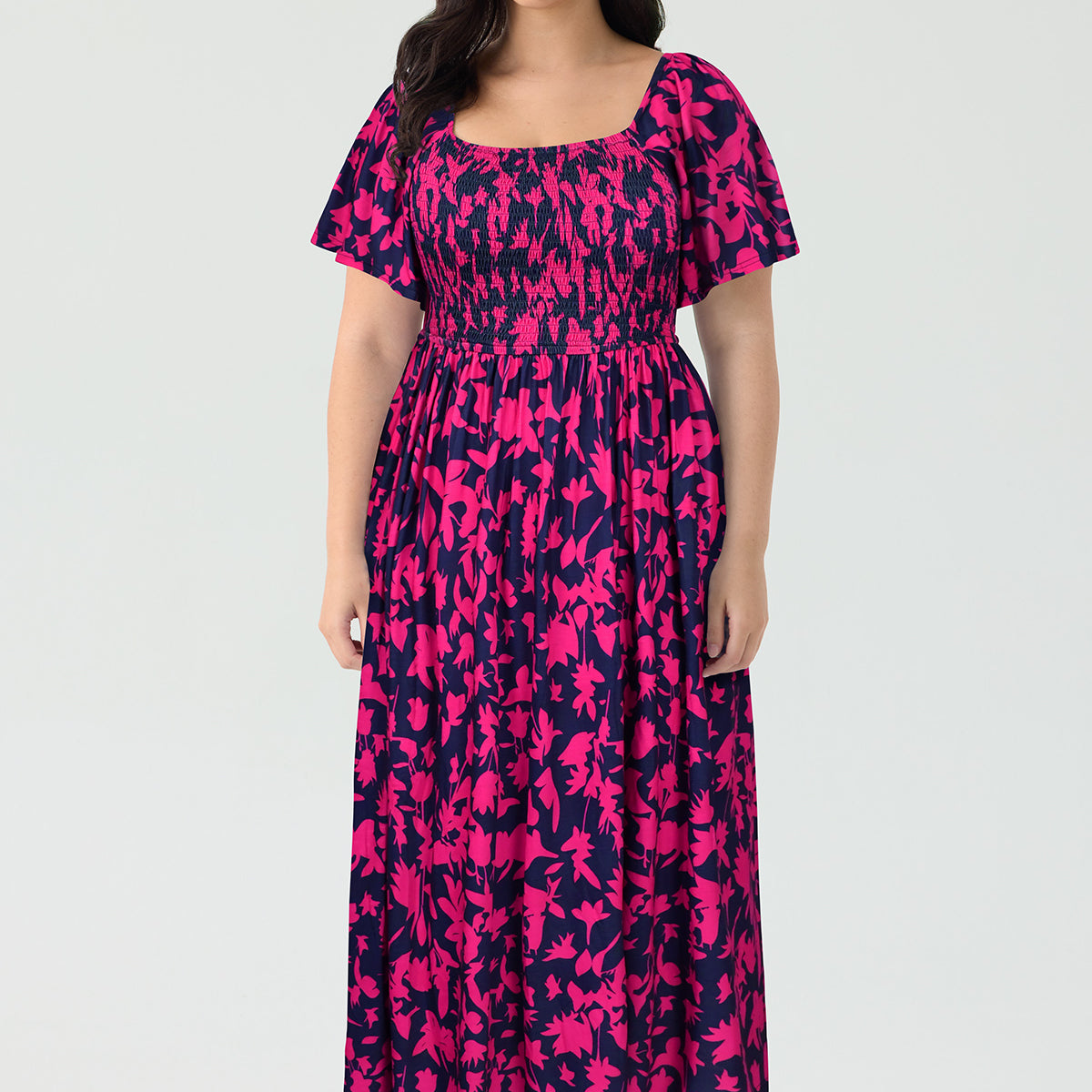 Ritera Pockets Floral Print Beach Summer Vibes Midi Dress