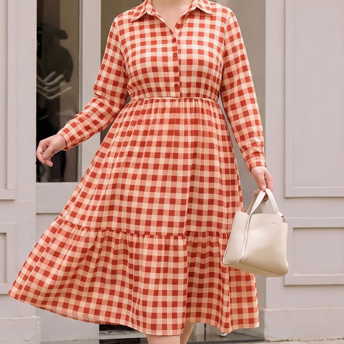 Pockets Paisley Print Boho Ruched Shirt Collar Midi Dress