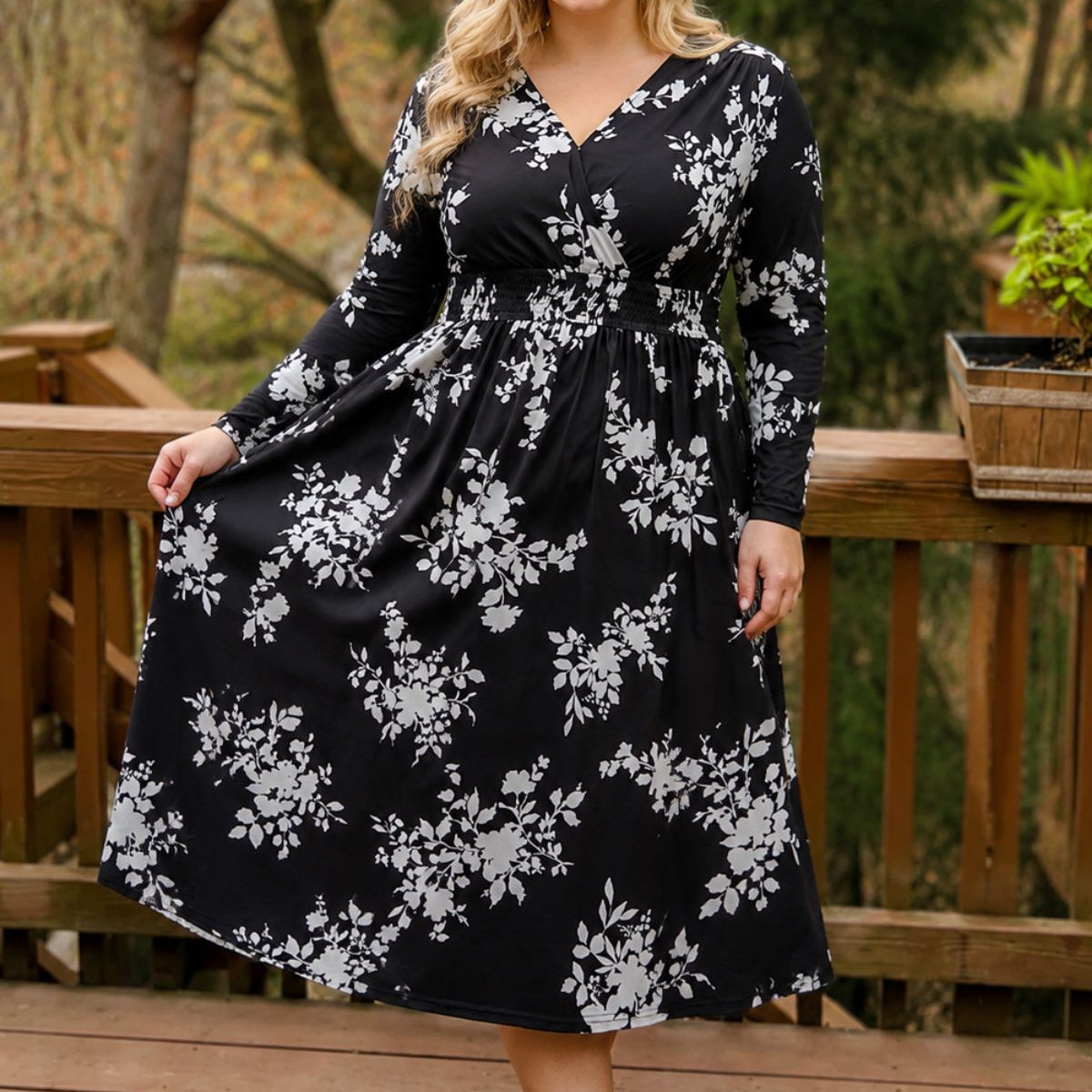 Tartan Plaid Pockets Midi Dress