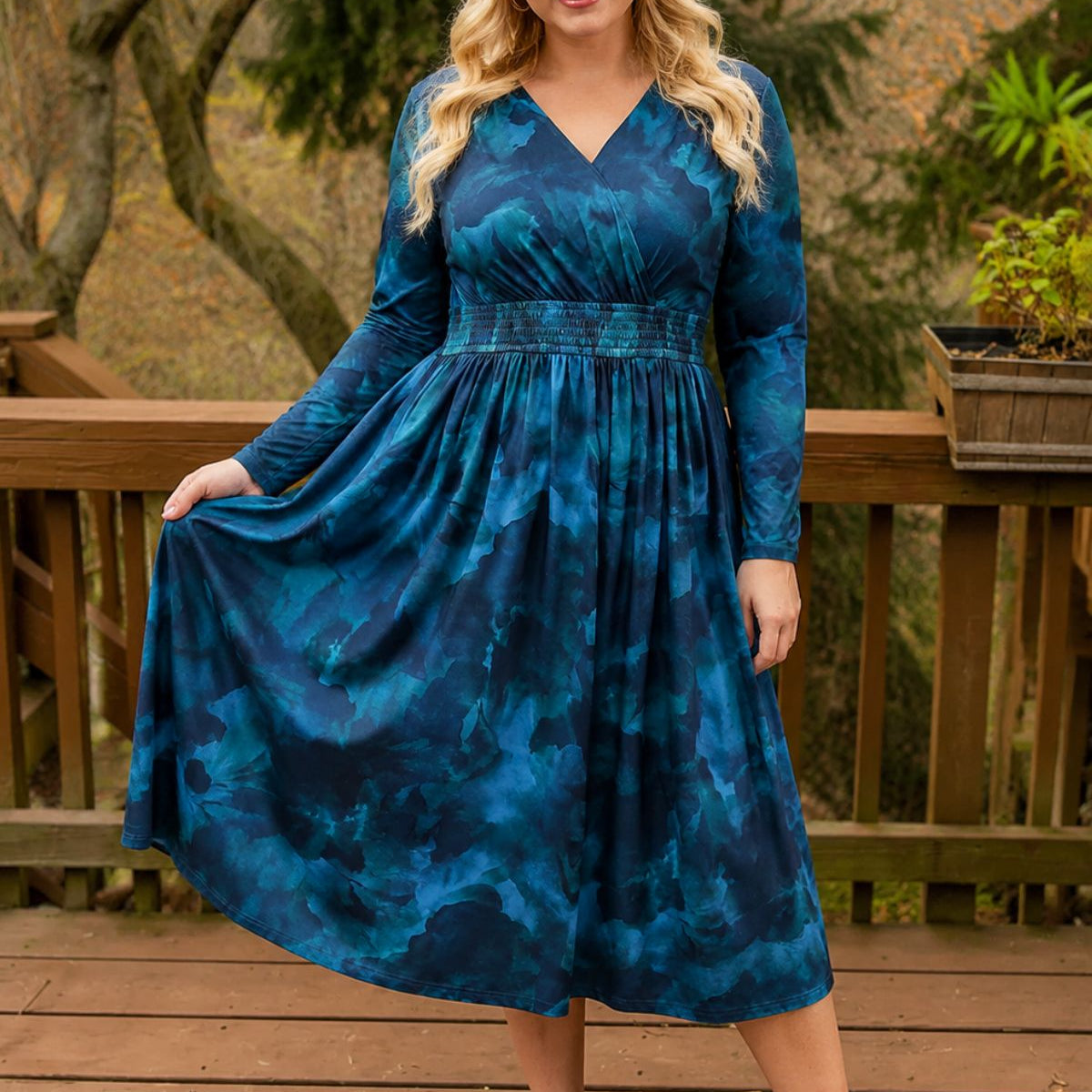Tartan Plaid Pockets Midi Dress