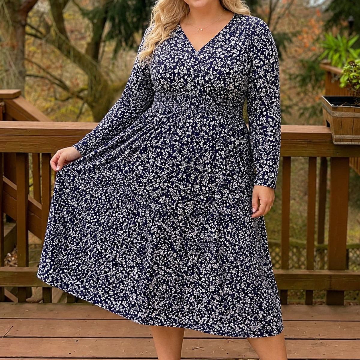 Tartan Plaid Pockets Midi Dress