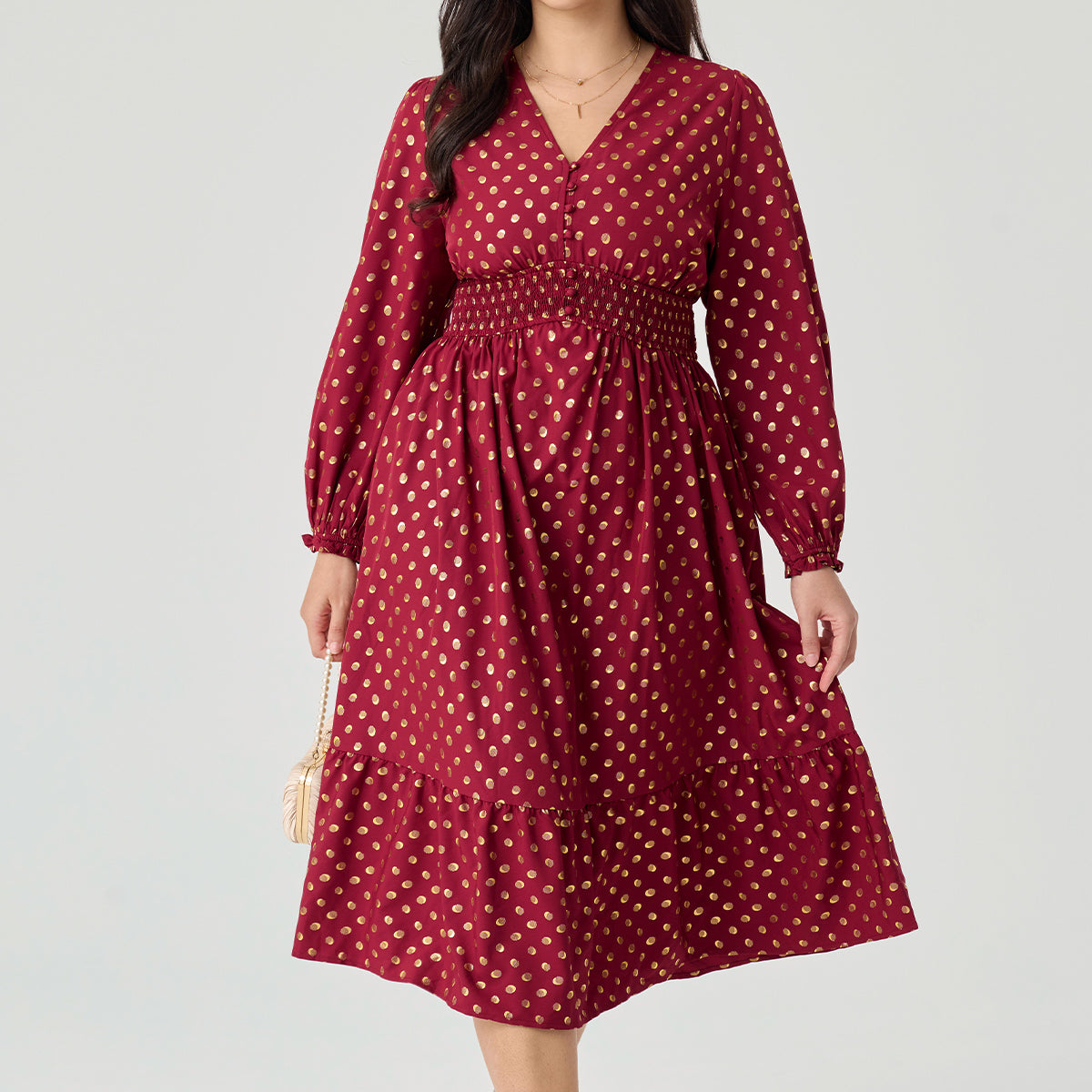 Ritera Pockets Bohemian Smocked A-Line Midi Dress