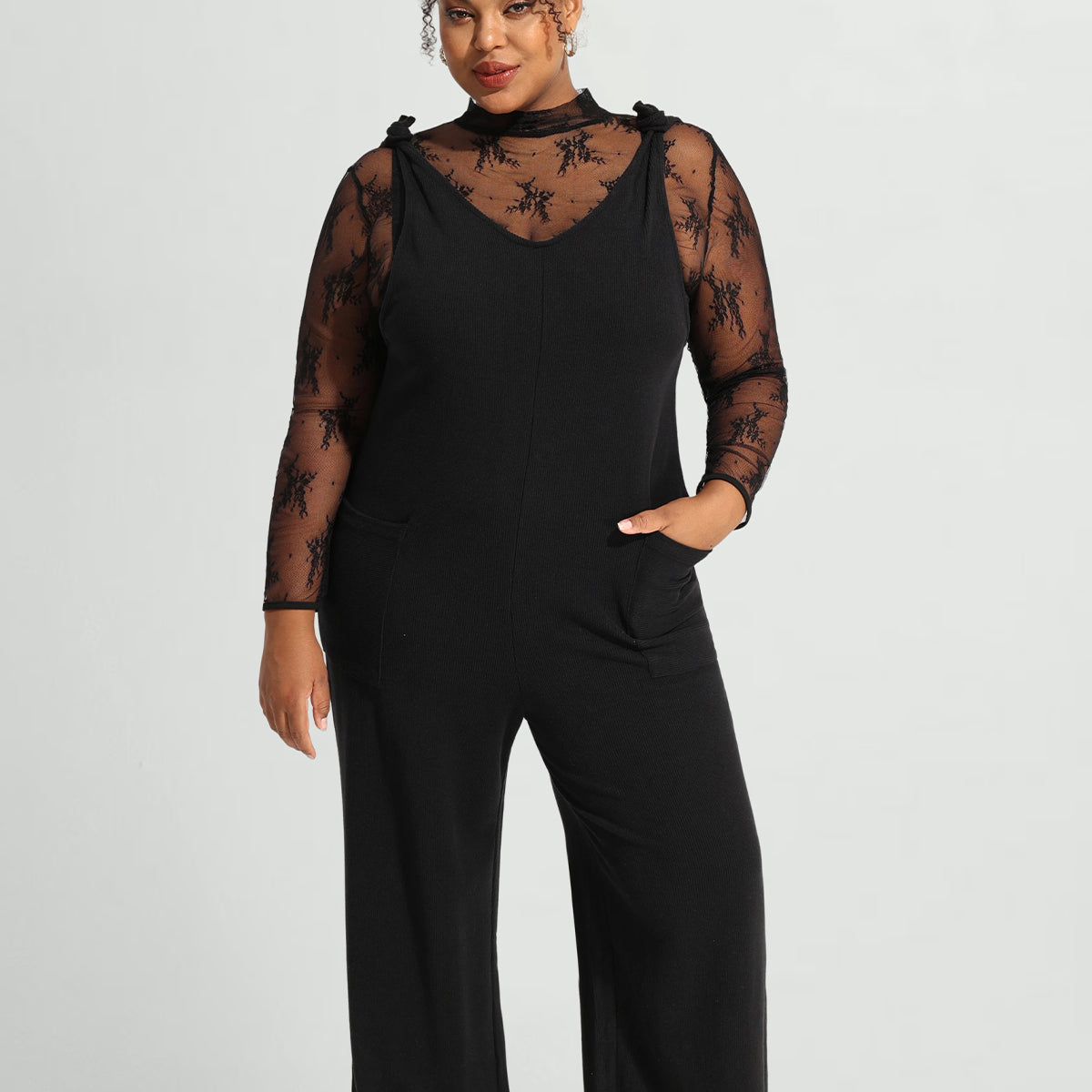 Combinaison caraco à jambes larges avec poches