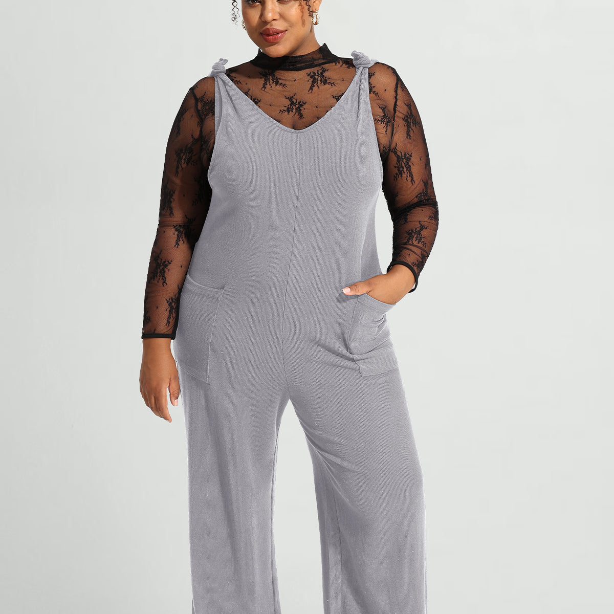 Combinaison caraco à jambes larges avec poches