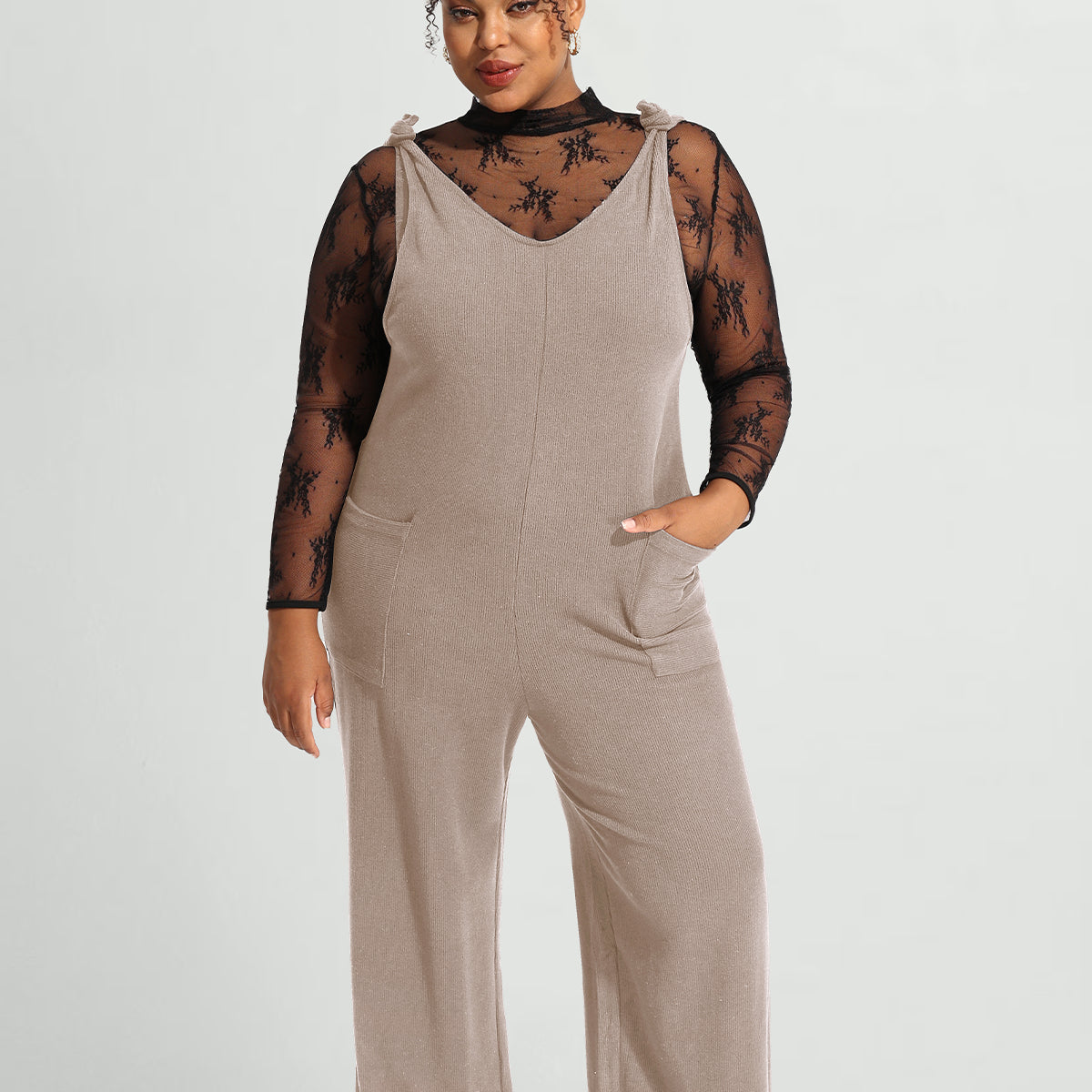 Combinaison caraco à jambes larges avec poches