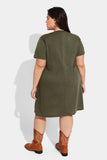 Ritera Green Supersoft Midi Dress with Pockets