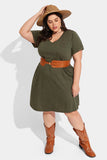Ritera Green Supersoft Midi Dress with Pockets