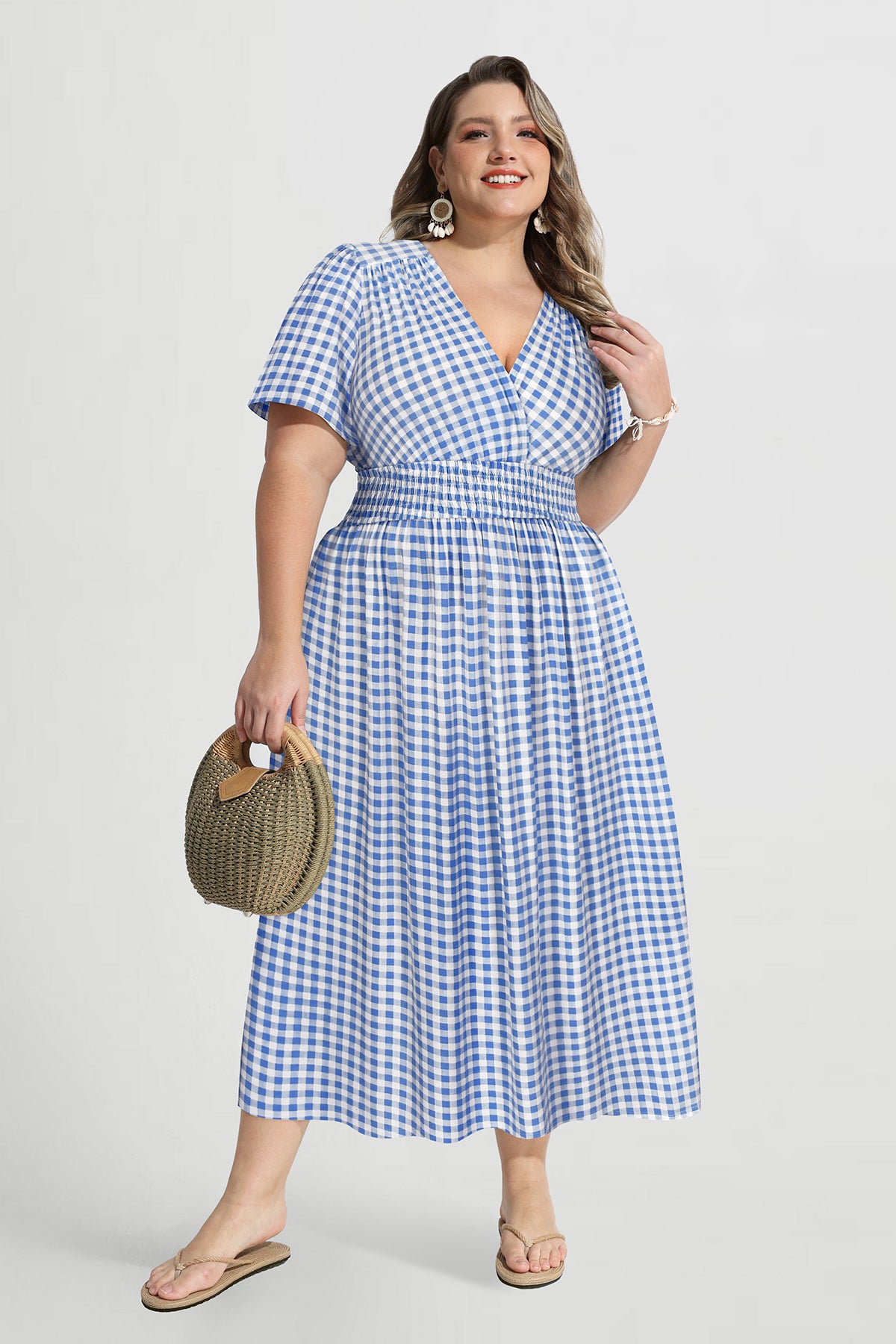 Ritera Pockets Elasticated Waist Pink Floral A-line Maxi Dress