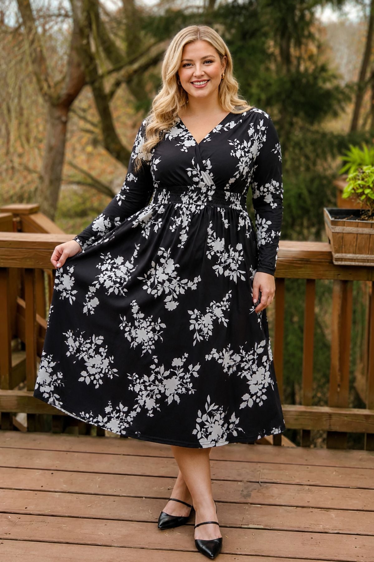 Tartan Plaid Pockets Midi Dress