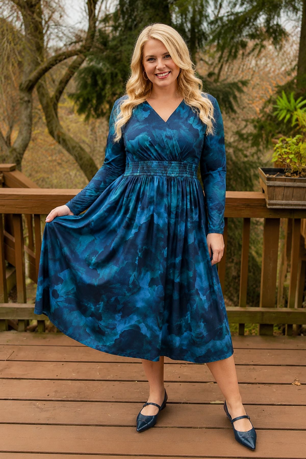Tartan Plaid Pockets Midi Dress