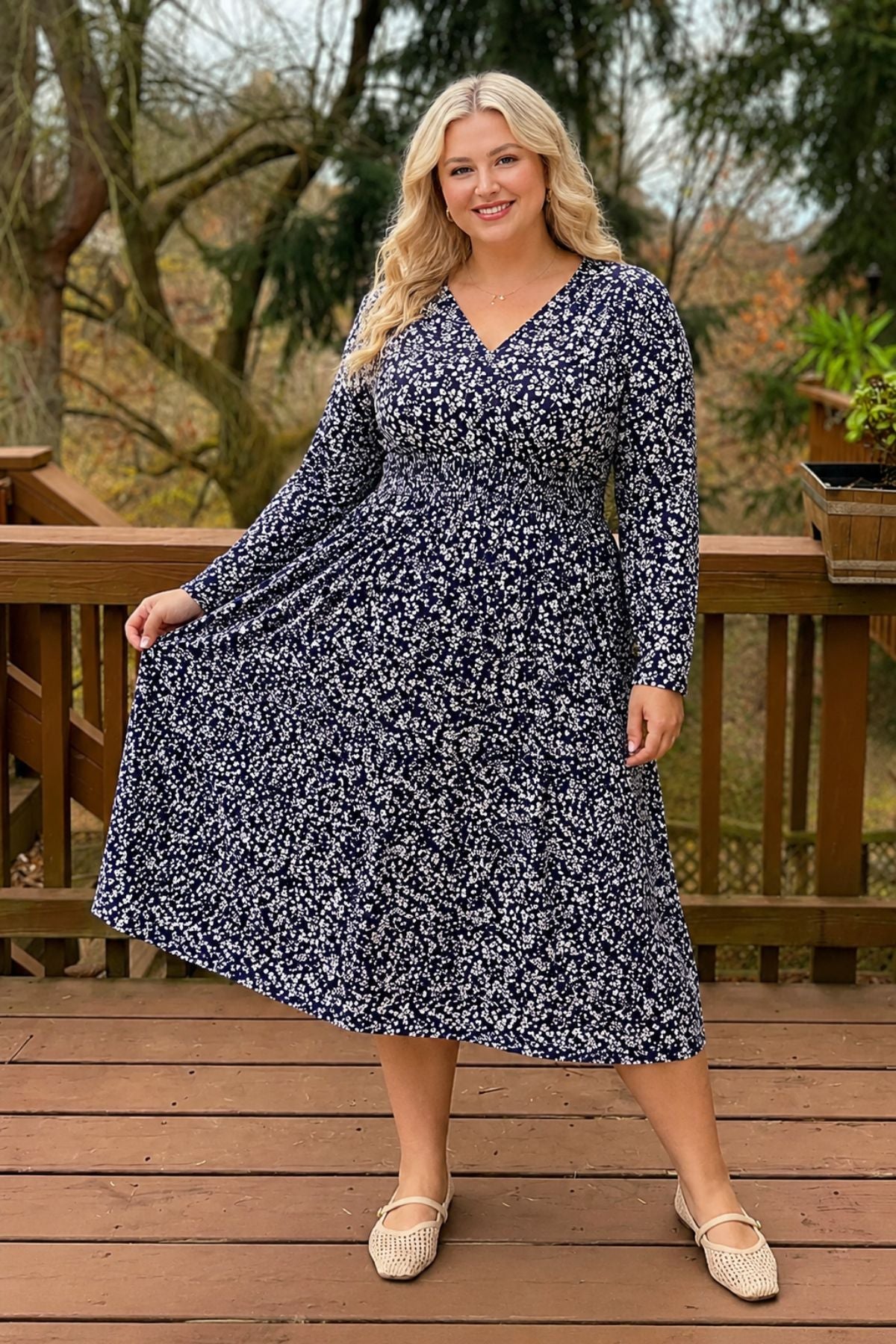 Tartan Plaid Pockets Midi Dress